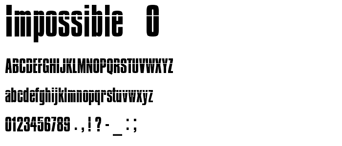 Impossible - 0 font